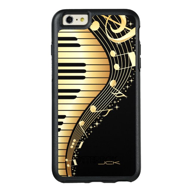 Golden Musical Notes Otterbox iPhone Case (Back)