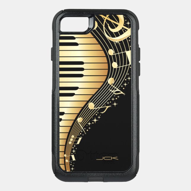 Golden Musical Notes Otterbox iPhone Case (Back)