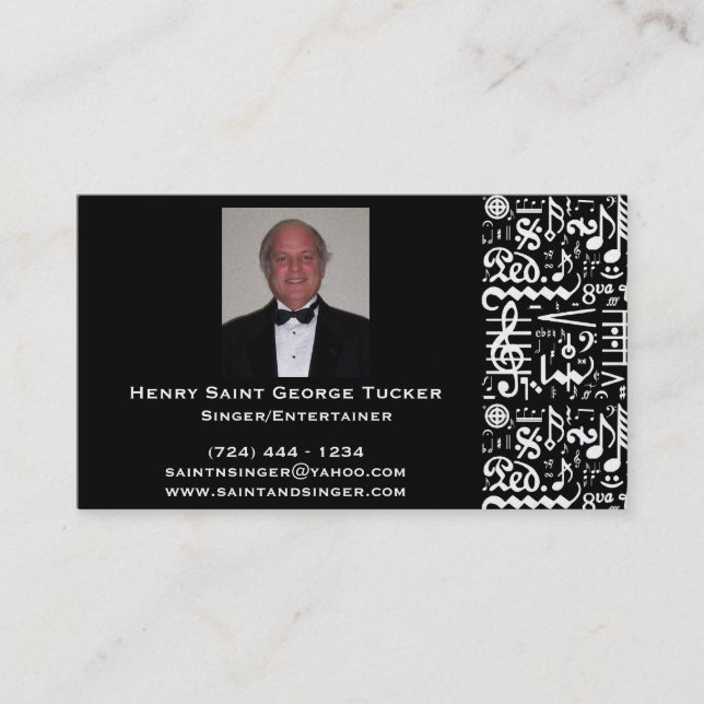 Golden Musical Symbol Business Card (Front)