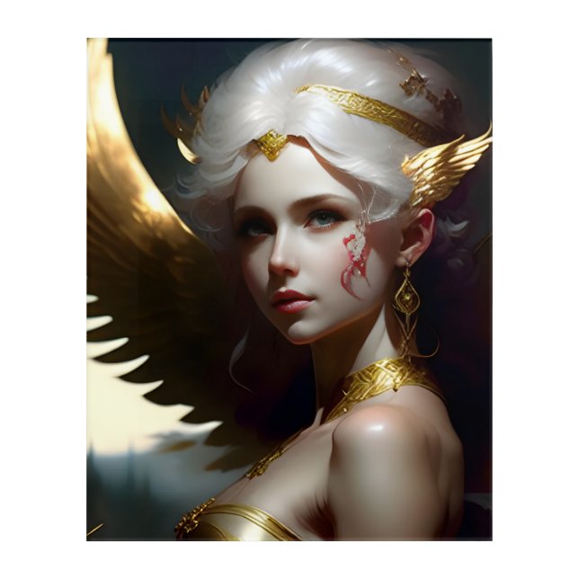 Golden mythical warrior princesses   acrylic print (Front)