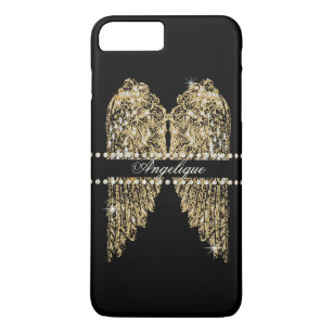 Golden n Diamond Jewel Look Angel Wings Bling iPhone 8 Plus/7 Plus Case