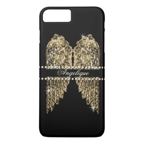 Golden n Diamond Jewel Look Angel Wings Bling iPhone 8 Plus7 Plus Case