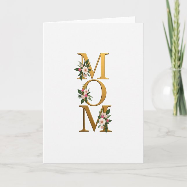 Golden Name Floral Art Card (Front)