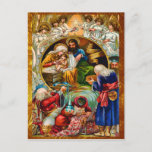 Golden Nativity Scene Postcard at Zazzle