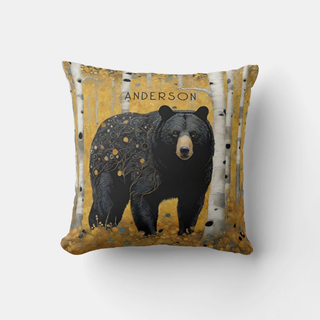 Golden Nature Ceramic Tile Throw Pillow (Front)