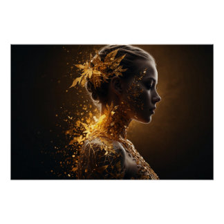 Golden Nature - Elegant transformation into light Poster