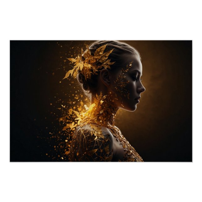 Golden Nature - Elegant transformation into light Poster (Front)