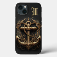 Golden Nautical Anchor Monogram