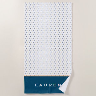 Golden Nautical ⎢ Personalized Beach Towel