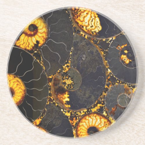 Golden Nautilus Drink Coaster