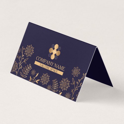  Golden Navy Folded Business Card