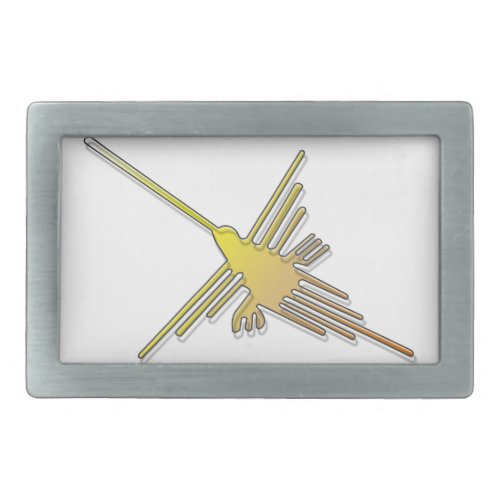 Golden Nazca Lines Hummingbird Belt Buckle