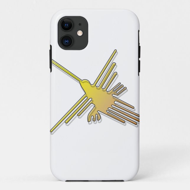 Golden Nazca Lines Hummingbird Case-Mate iPhone Case (Back)