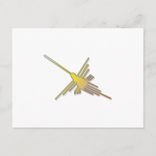 Golden Nazca Lines Hummingbird Postcard