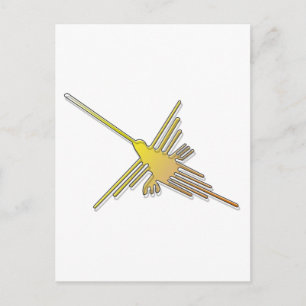 Golden Nazca Lines Hummingbird Postcard