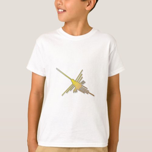 Golden Nazca Lines Hummingbird T_Shirt