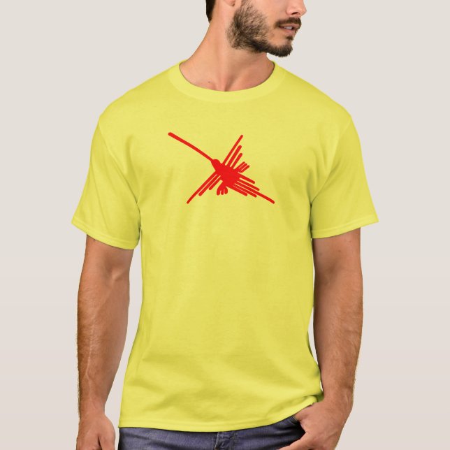Golden Nazca Lines Hummingbird T-Shirt (Front)