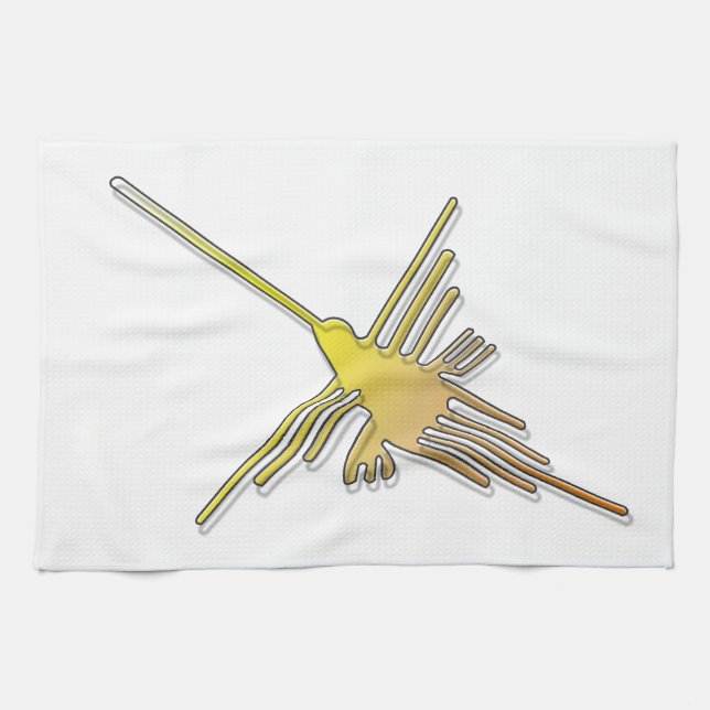 Golden Nazca Lines Hummingbird Towel (Horizontal)
