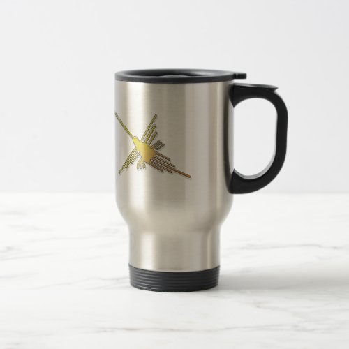 Golden Nazca Lines Hummingbird Travel Mug