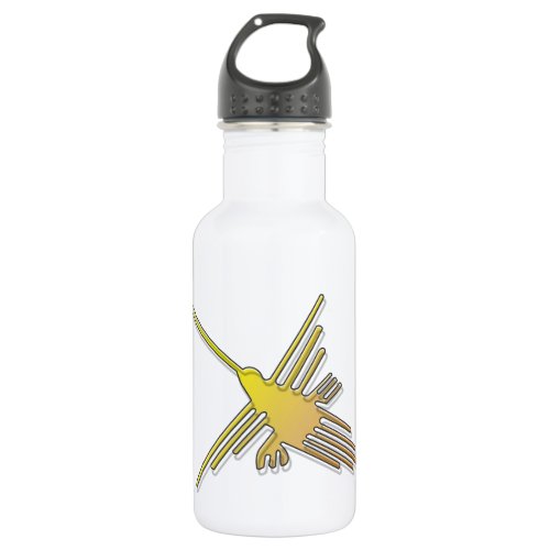 Golden Nazca Lines Hummingbird Water Bottle
