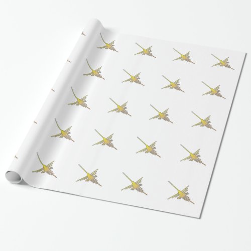 Golden Nazca Lines Hummingbird Wrapping Paper