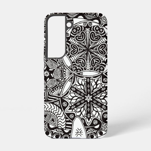 "Golden Nebulae" (monochrome) Samsung Galaxy Case (Back)