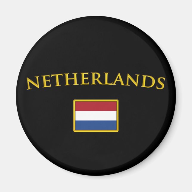 Golden Netherlands Magnet (Front)