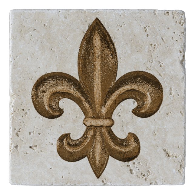 Golden New Orleans Fleur de Lis Trivet (Front)