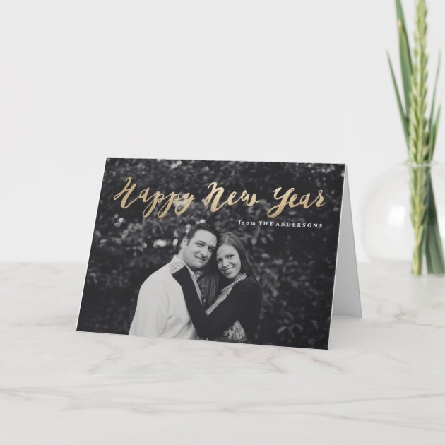 Golden New Year | Holiday Photo Greeting Card