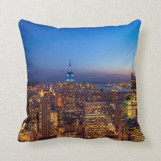 Golden New York City Skyline Throw Pillow