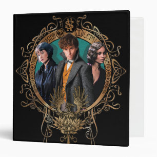 Golden Newt, Tina, and Leta Art Deco Portrait 3 Ring Binder