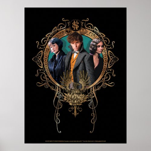 Golden Newt Tina and Leta Art Deco Portrait Poster