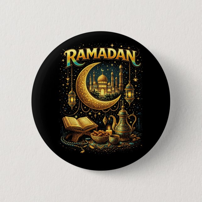 Golden Nights of Ramadan Button (Front)