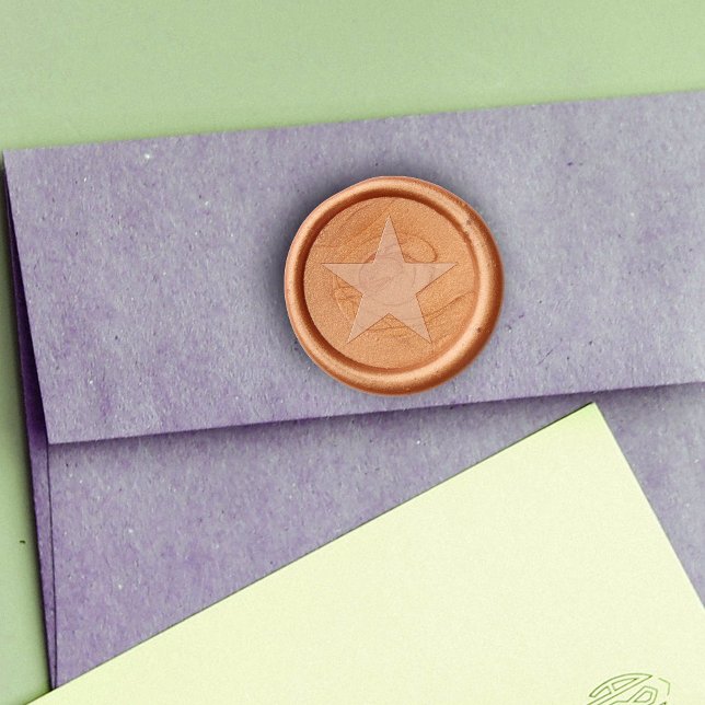 Golden North or Christmas Star Raised Outline Wax Seal Sticker (Raised outline of Christmas star on golden wax seal for envelopes for holiday mailings.)