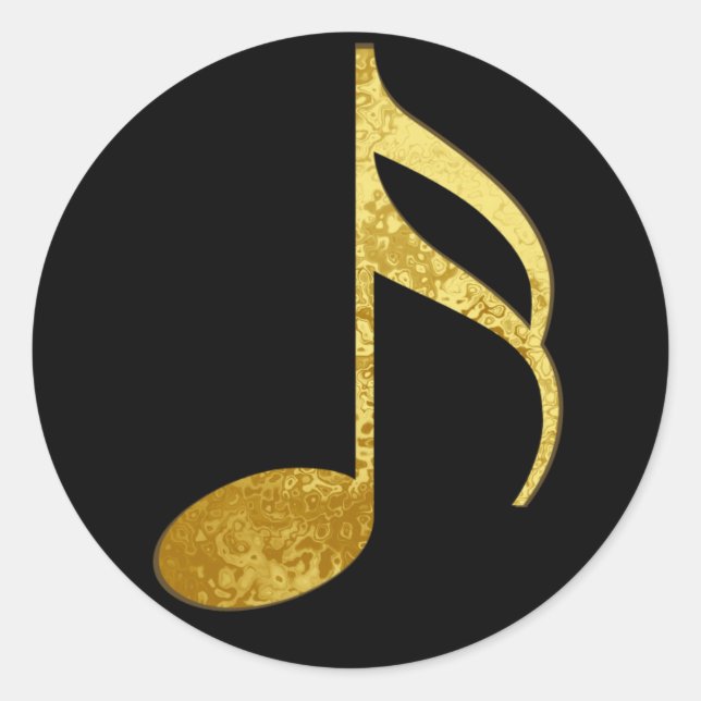 golden note classic round sticker (Front)
