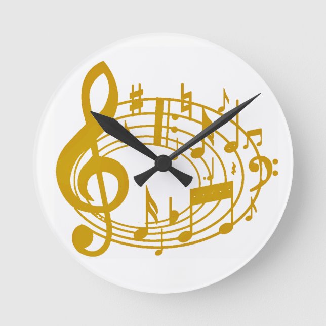 Golden Notes_Wall Clock (Front)