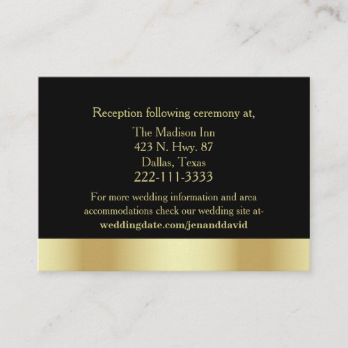 Golden Nouveau Fleur Wedding Enclosure Card Business Card Templates