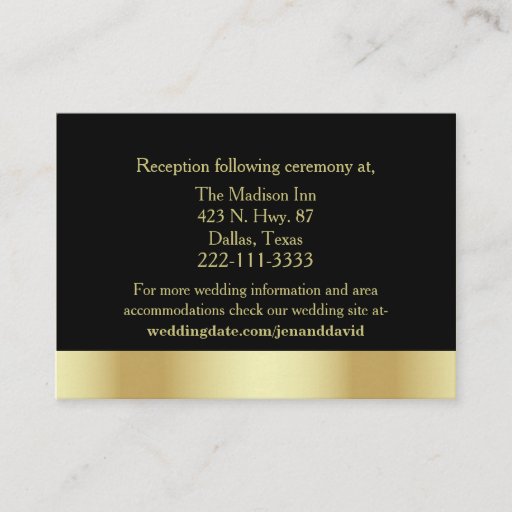 Customizable Golden Nouveau Fleur Wedding Enclosure Card Business Card Templates