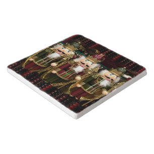 Golden Nutcracker Soldiers Christmas Trivet