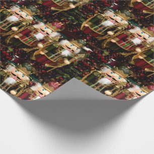 Golden Nutcracker Soldiers Christmas Wrapping Paper