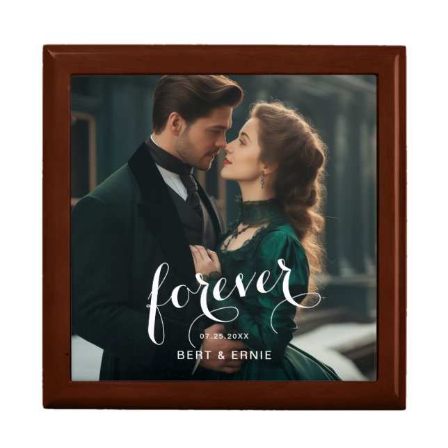 Golden Oak Gift Box for Forever Love Keepsake (Front)