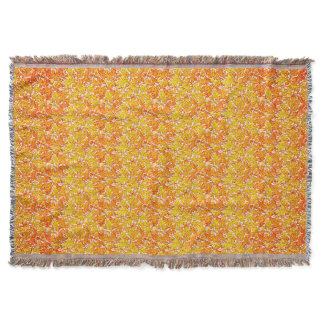 Golden Oak Leaves with Acorns  Throw Blanket
