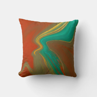 Golden Oasis – Emerald Green Terracotta & Gold Flu Throw Pillow