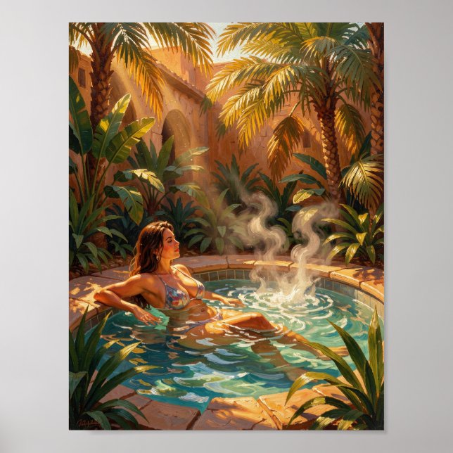 Golden Oasis Retreat in Warm Light Poster (Front)