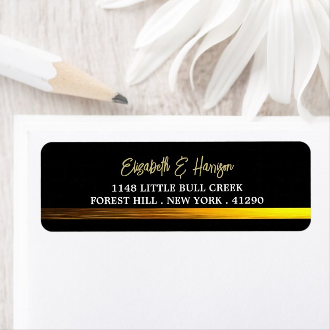 Golden Ocean, Elegant Beach Wedding Label (Insitu)