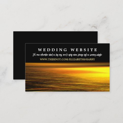 Golden Ocean Elegant Beach Wedding Website Enclosure Card