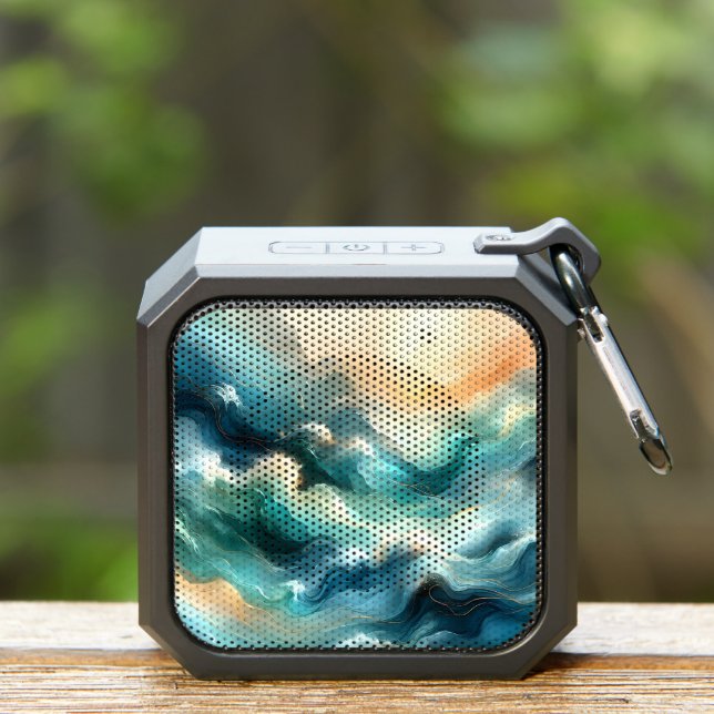 Golden Ocean Flow Abstract Waves Bluetooth Speaker (Insitu(Outdoor))