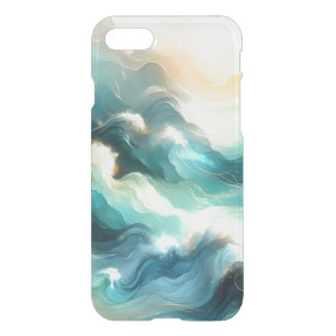 Golden Ocean Flow Abstract Waves iPhone SE/8/7 Case