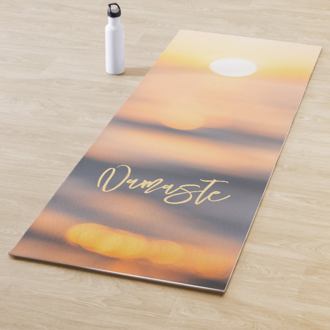 Golden Ocean Sunset Namaste Personalized Yoga Mat (In Situ)