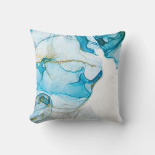 Golden ocean waves. Rich bright abstract picture. Throw Pillow